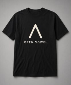 Open Vowel Phonetic Symbol unisex t-shirt in black with bold phonetic open-vowel symbol